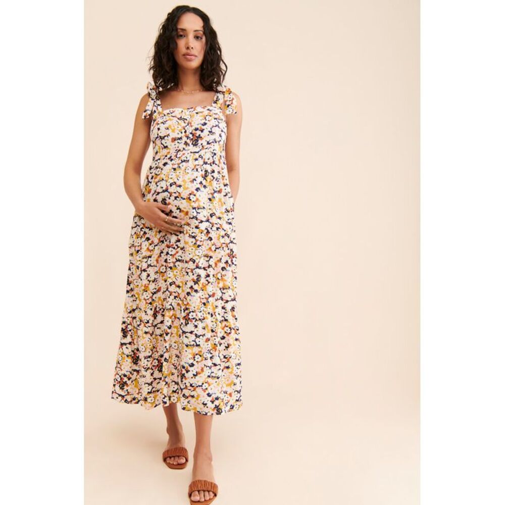 Nom Women Maternity Ana Dress Yellow XL